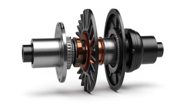 Illustration of a geared hub motor, showing internal gears