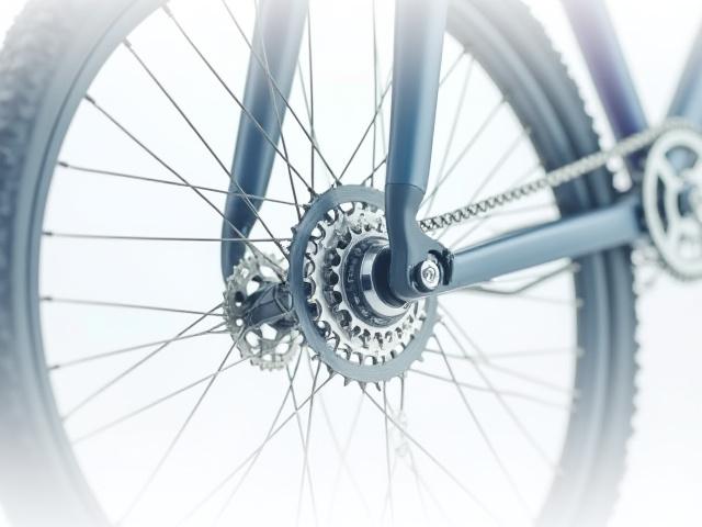 A bicycle wheel with a rear hub motor installed